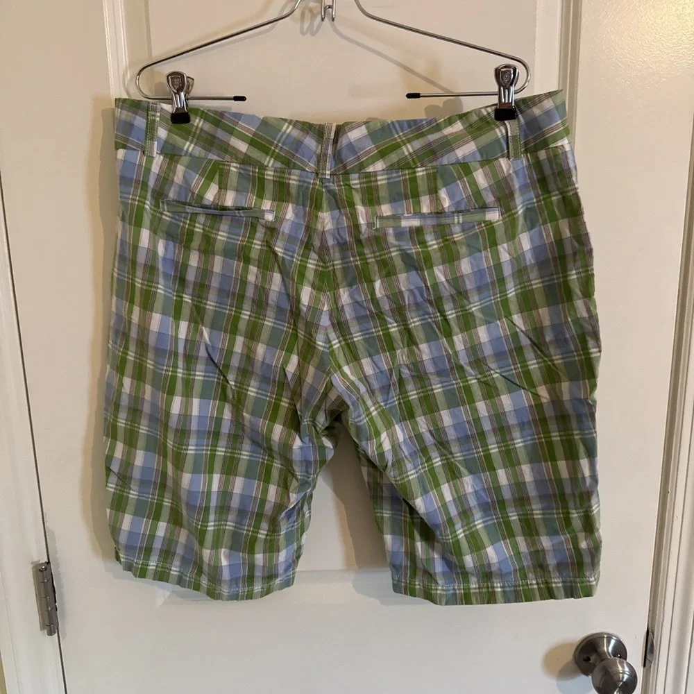J Crew Women's Green Plaid Long Bermuda Shorts City Fit Size 14 Y2K